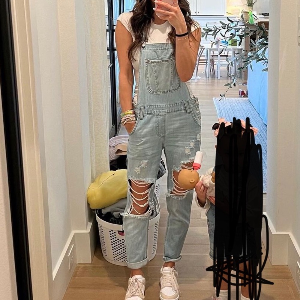 Shop Talulah Distressed Boyfriend Overalls Cello